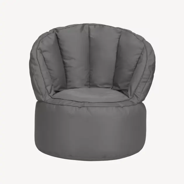 Round Gray Bean Bag Chair