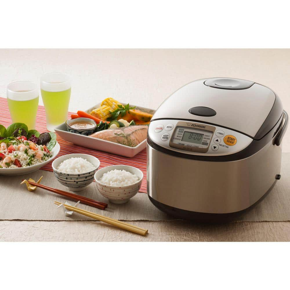 Zojirushi Micom 10-Cup Stainless Steel Rice Cooker with Built-In Timer NS-TSC18XJ