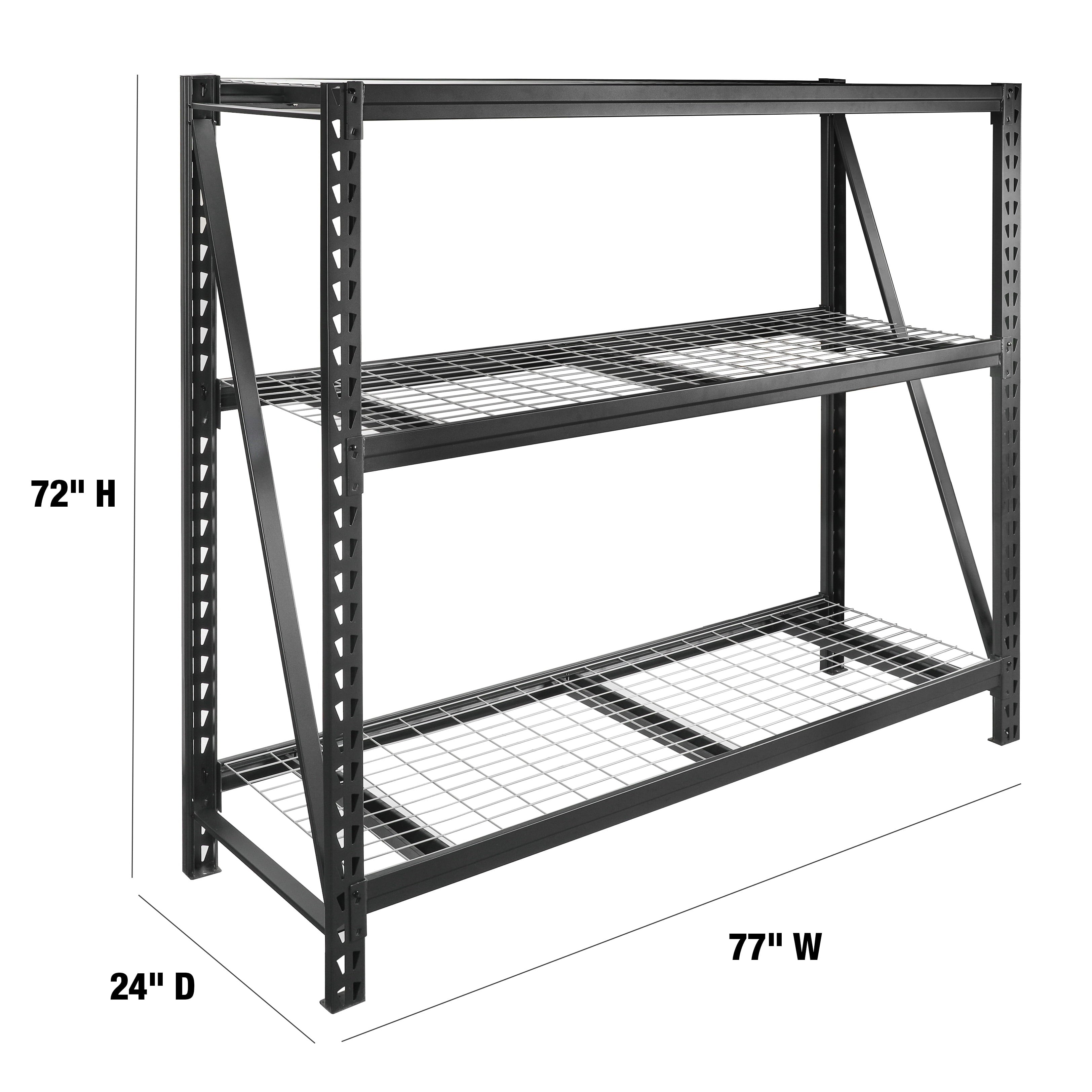 WORKPRO 77” W x 24” D x 72” H 3-Tier Freestanding Shelf, 6000 lbs. Capacity, Steel