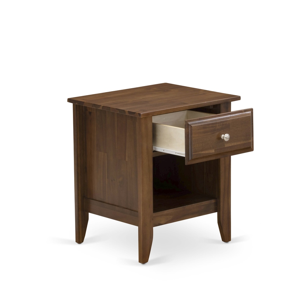 East West Furniture Gallatin Night Stand   Rectangle Bedside Table with a Drawer for Bedroom  18x21 Inch Inch  (Finish Option)