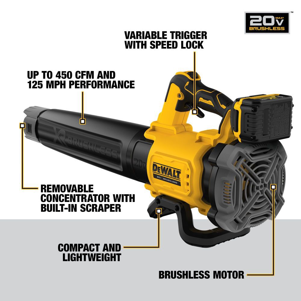 DEWALT 20 V MAX Lithium Ion XR Brushless Handheld Blower 5AH Kit DCBL722P1 from DEWALT