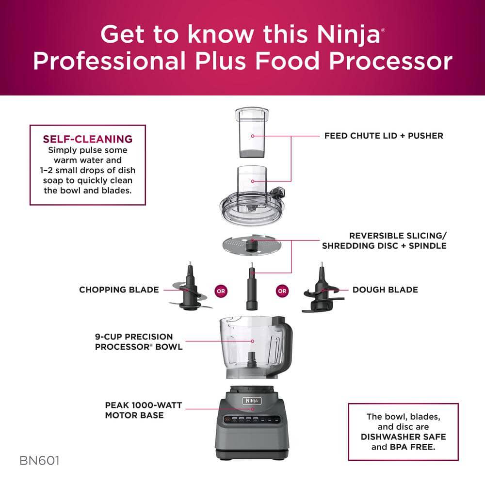 NINJA Professional Plus 9 Cup Silver Food Processor with AutoiQ