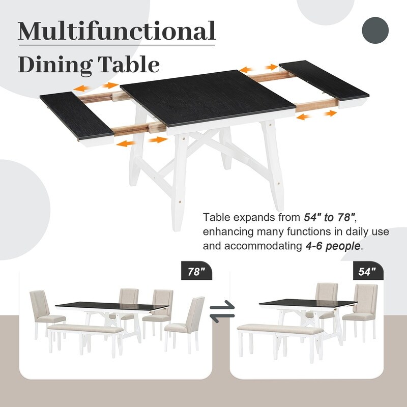 6 Piece Dining Table Set with two 12\