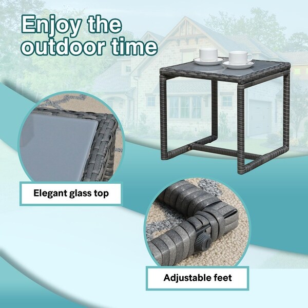 3pc. Outdoor Cushioned Wicker Chat Set