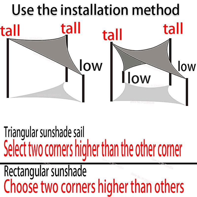 Born Pretty Waterproof Sunshade Polyester Square Sunshade Sailboat Garden Terrace Canopy Swimming Pool Sunshade Canvas Camping Sunshade Sail