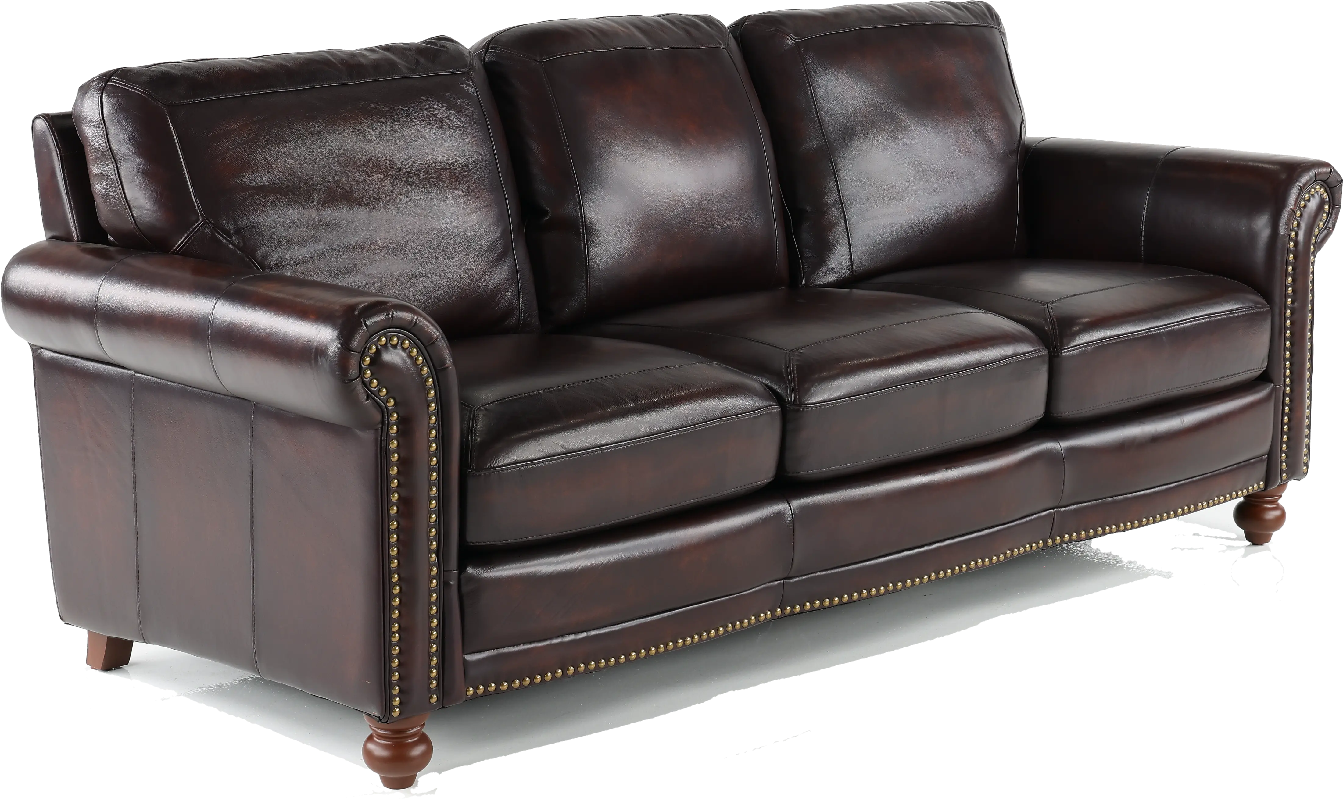 Hampton Brown Leather Sofa