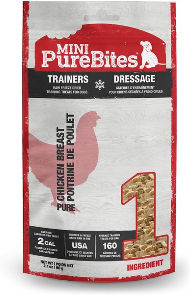 PureBites Mini Trainers Freeze-Dried Raw Chicken Breast Dog Treats， 2.1-oz bag