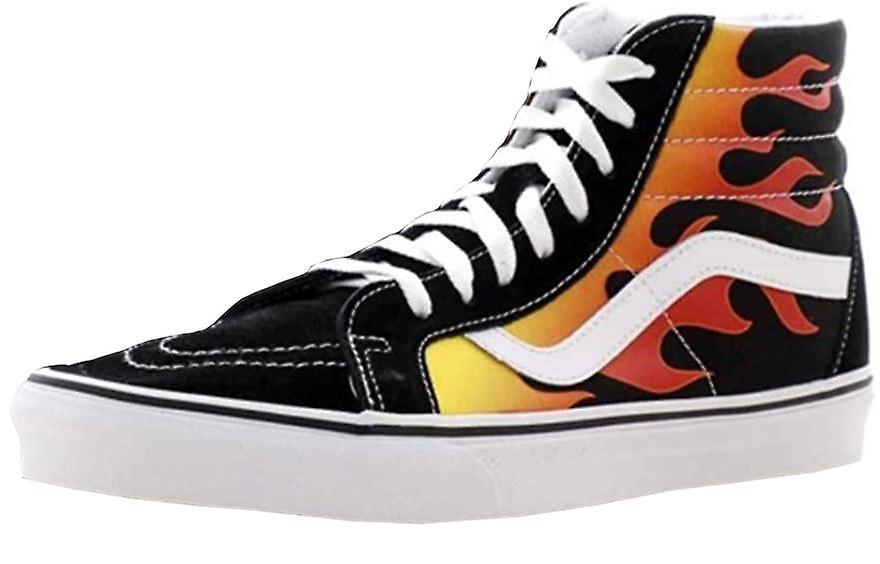 Vans UA Sk8 Hi Reissue Flame Black Unisex Suede Skate Trainers