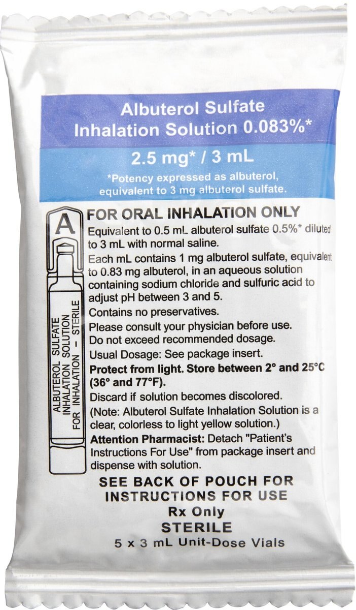 Albuterol 0.083% (Generic) Inhalation Solution 2.5 mg/3 ml