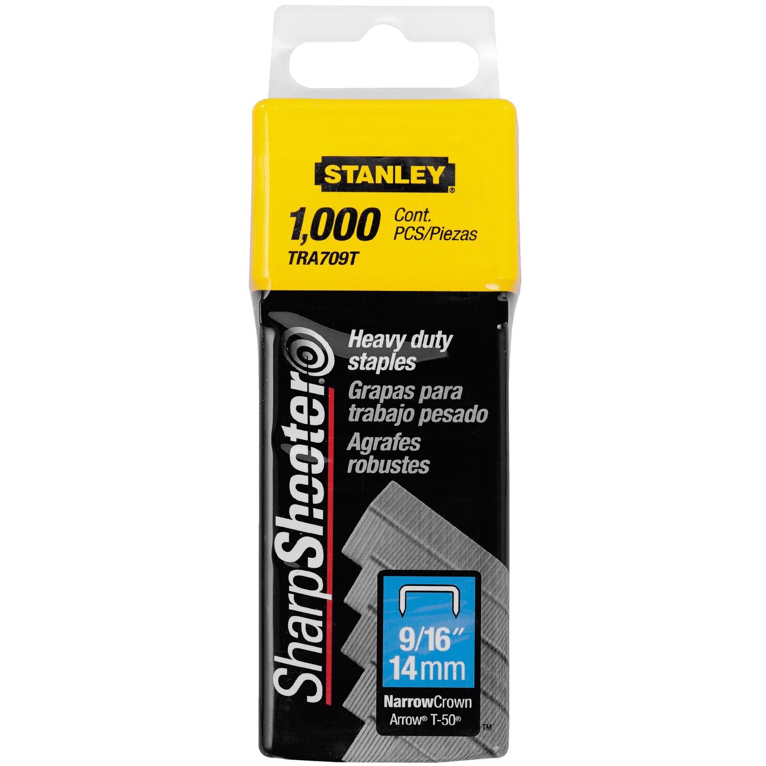 Stanley Sharp Shooter 27/64 in. W X 9/16 in. L Narrow Crown Heavy Duty Staples 1000 pk