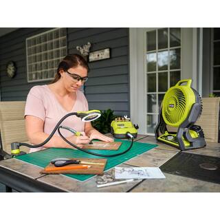 RYOBI ONE+ 18V Cordless 2-Tool Combo Kit with 120W Soldering Iron Magnifying LED Clamp Light 1.5 Ah Battery and Charger PCL946B-PCL664K1N