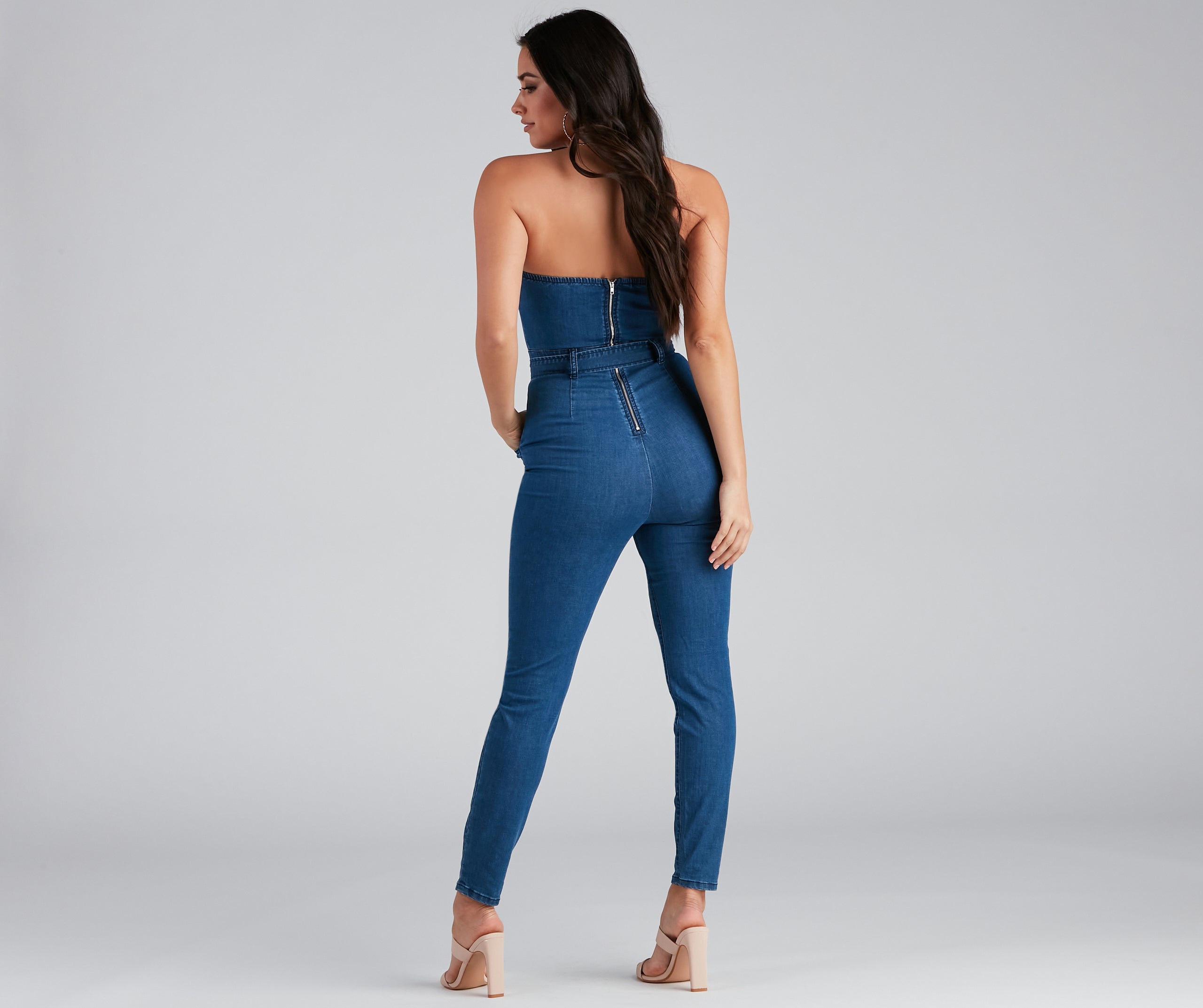 Retro Style Moves Denim Catsuit