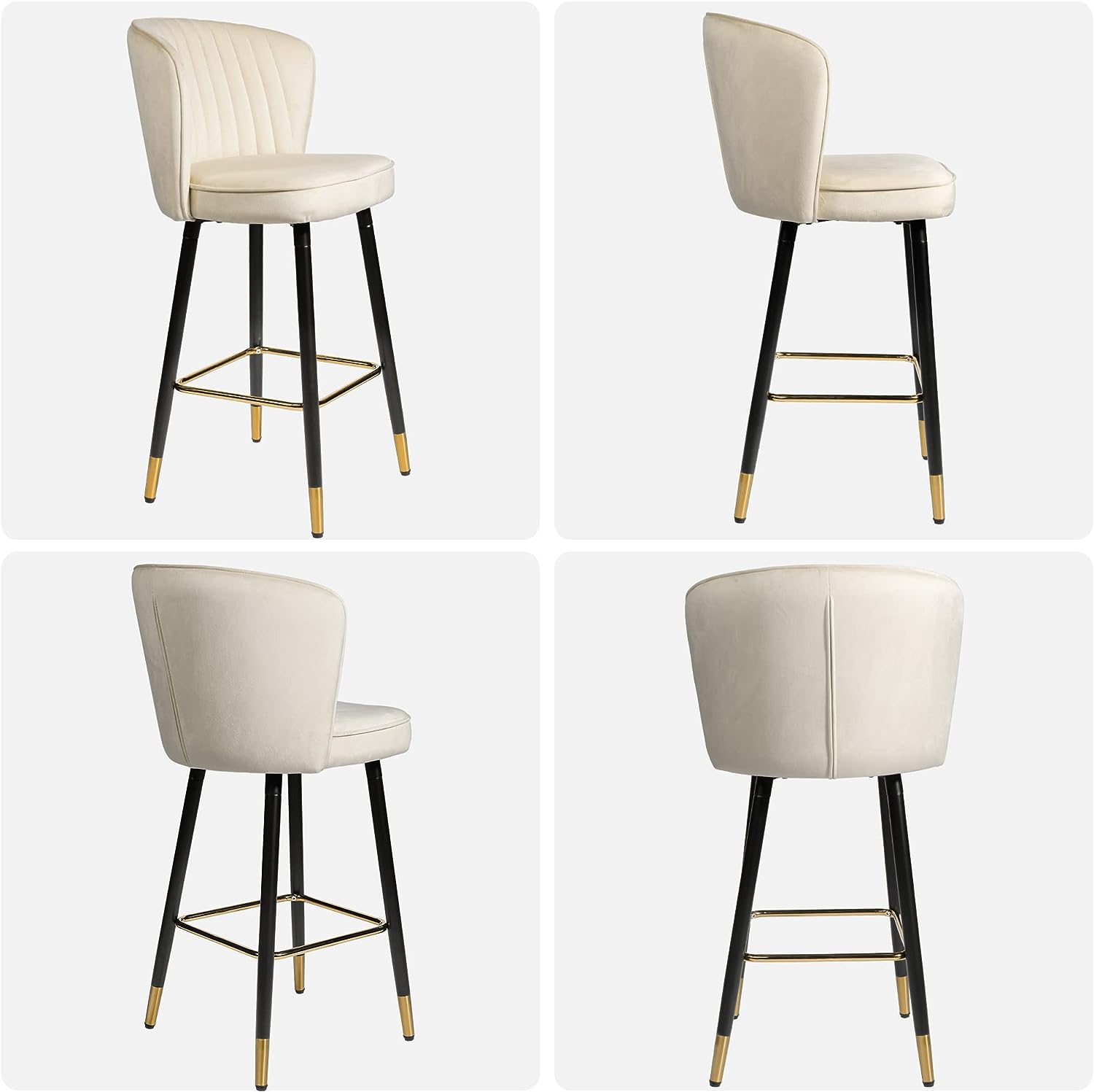 Bar Stools Upholstered Bar Chairs Set of 2 Height 27.7 inches