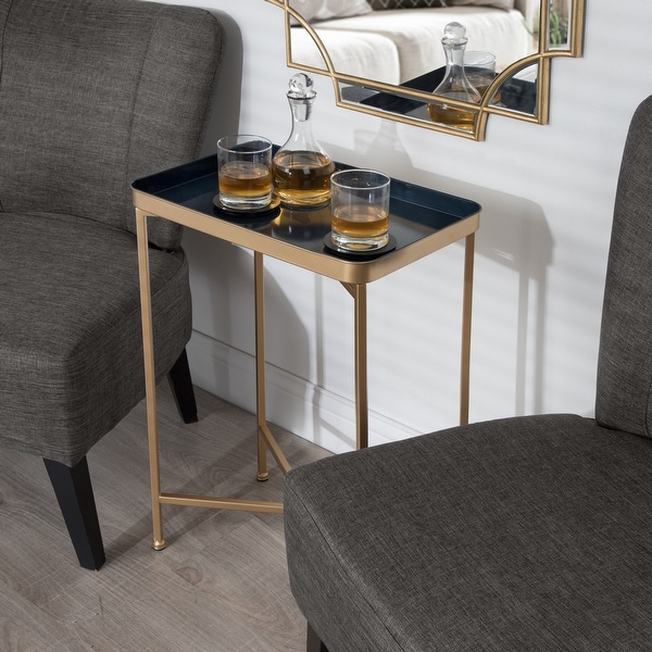 Kate and Laurel Celia Metal Tray Accent Table