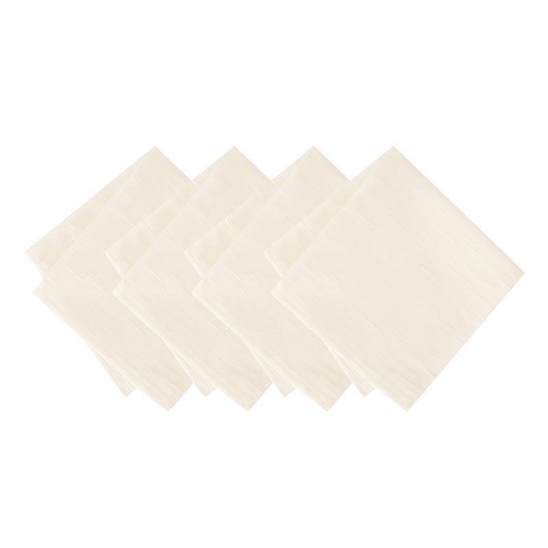 Elrene Home Fashions Continental Solid Texture Water and Stain Resistant Napkins， Set of 4， 17x17