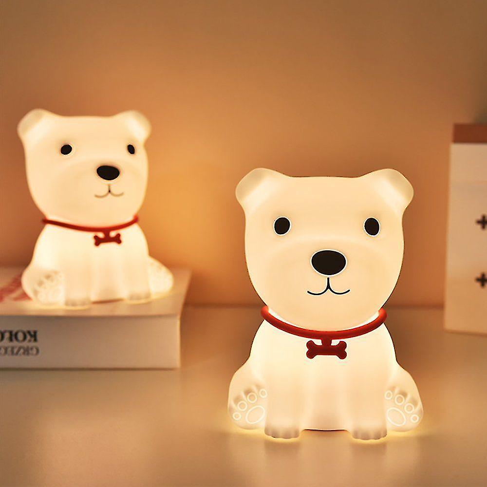 Dog Night Light Kids Kawaii Silicone Night Light Baby 7 Dimming Touch Nursing Light With Usb Chargin