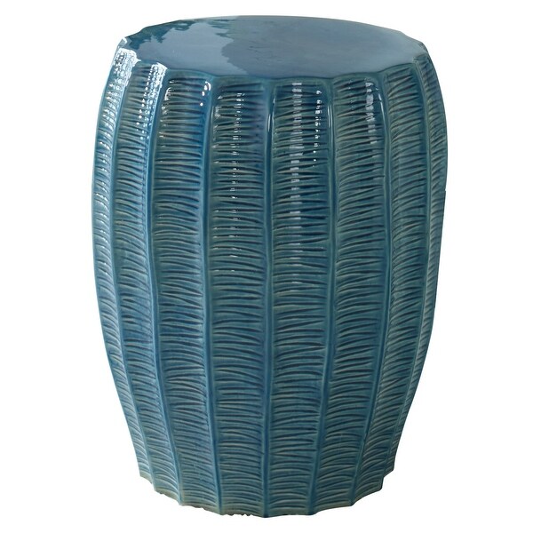 Uttermost Harbor Aqua Blue Garden Stool