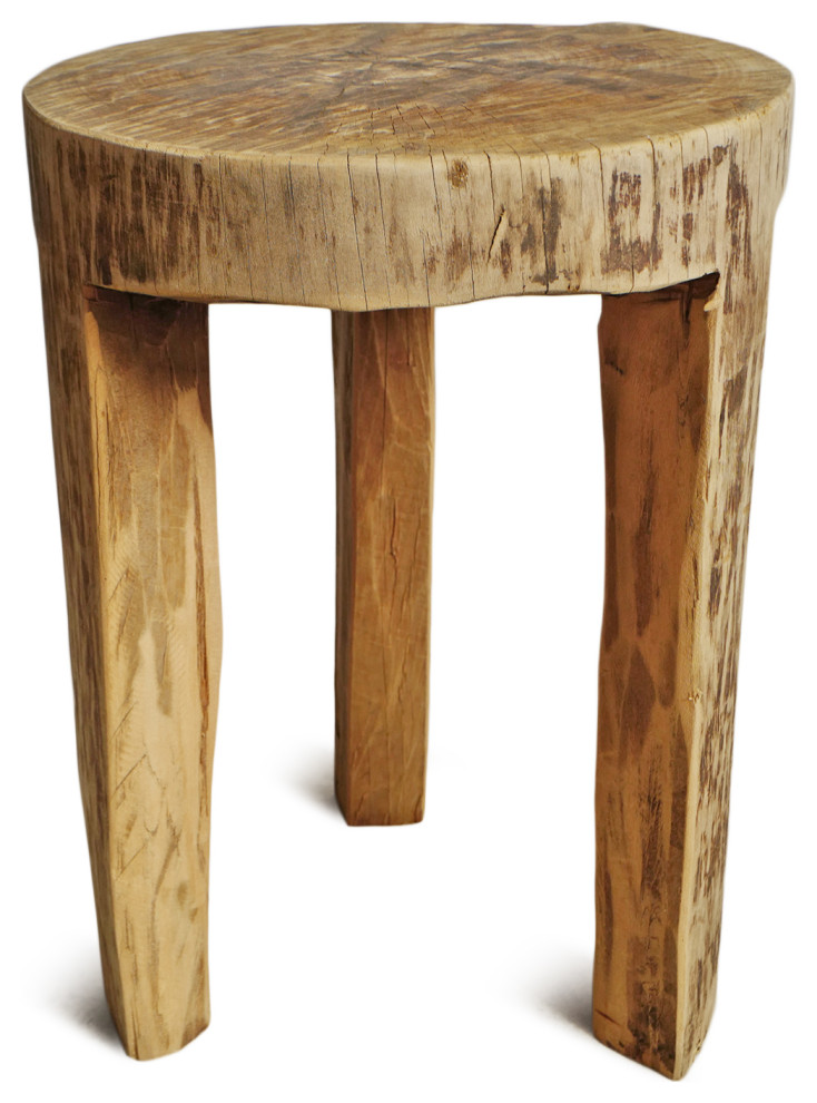 Rustic Naga Three Leg Wood Table 3   Rustic   Side Tables And End Tables   by Design Mix Furniture  Houzz