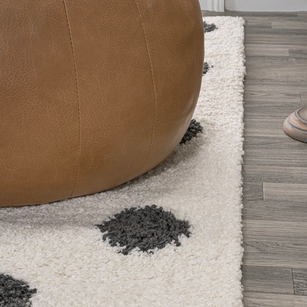 Pere Modern Charcoal Dot Shag Area Rug Jonathan Y