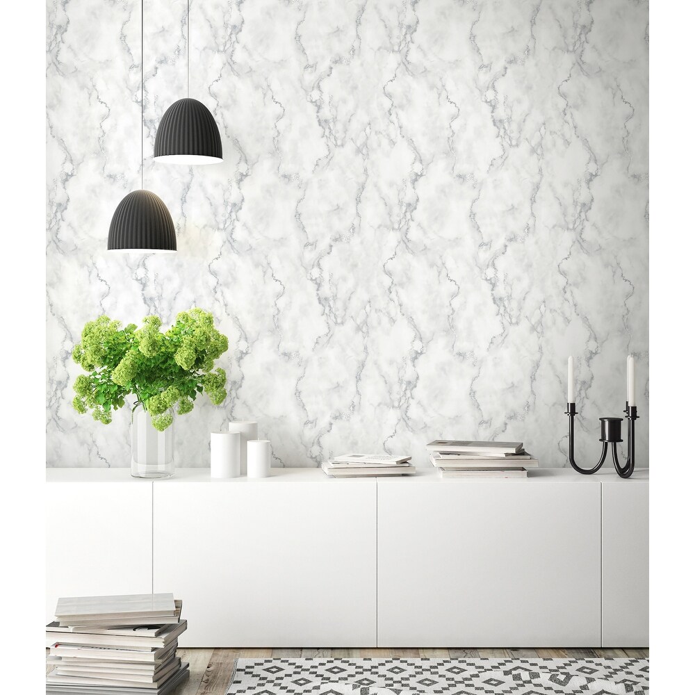 NextWall Faux Marble Peel and Stick Removable Wallpaper   20.5 in. W x 18 ft. L