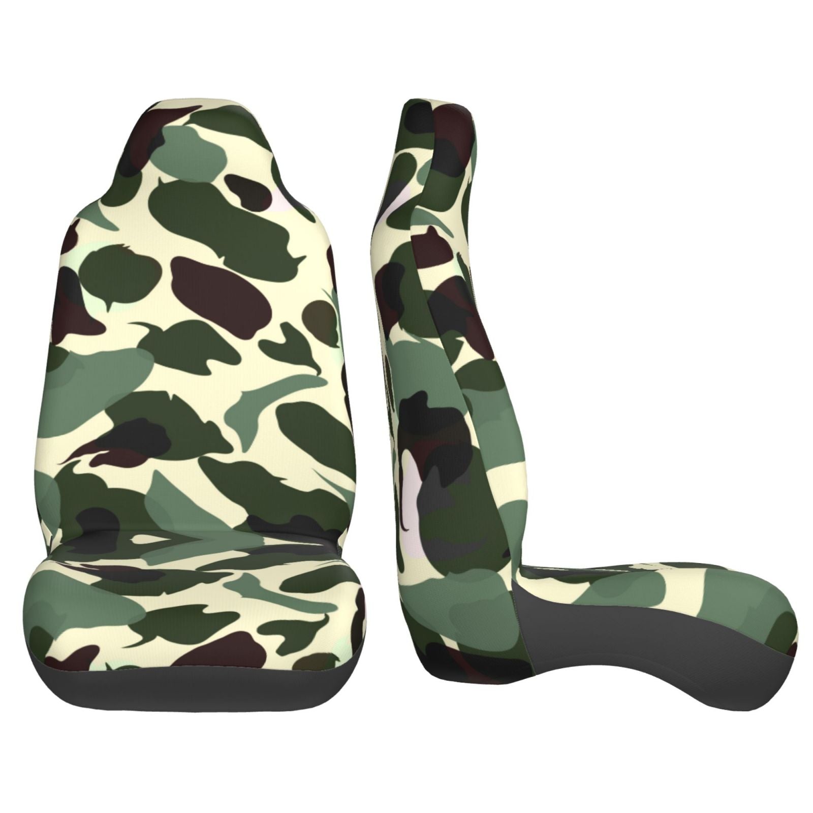 Camouflage Car Front Seat Covers Protectors ， Camouflage Automotive Seat Covers for Cars Trucks Suv