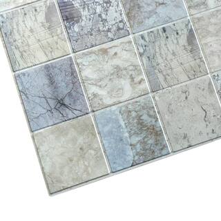 Dundee Deco 3D Falkirk Retro 1100 in. x 38 in. x 19 in. Blue Beige Faux Distressed Marble PVC Decorative Wall Paneling (10-Pack) GRHDTP10009500-10