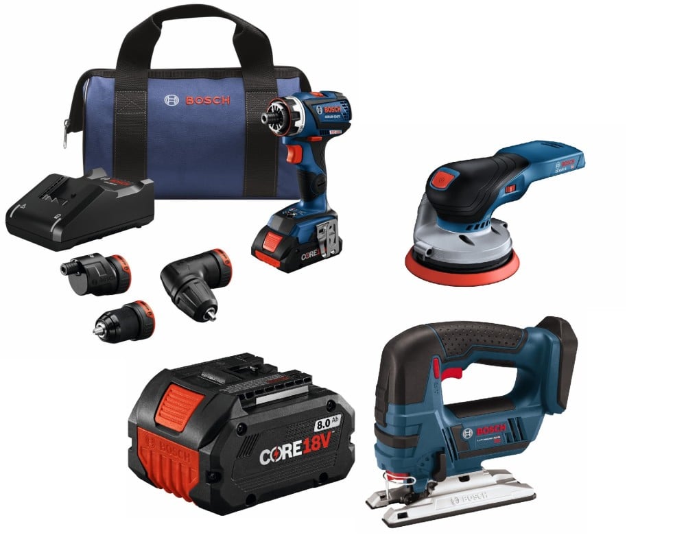 Bosch 18V 3 Tool Combo Kit Woodworking Bundle GSR18V-535FCB15-WOOD from Bosch