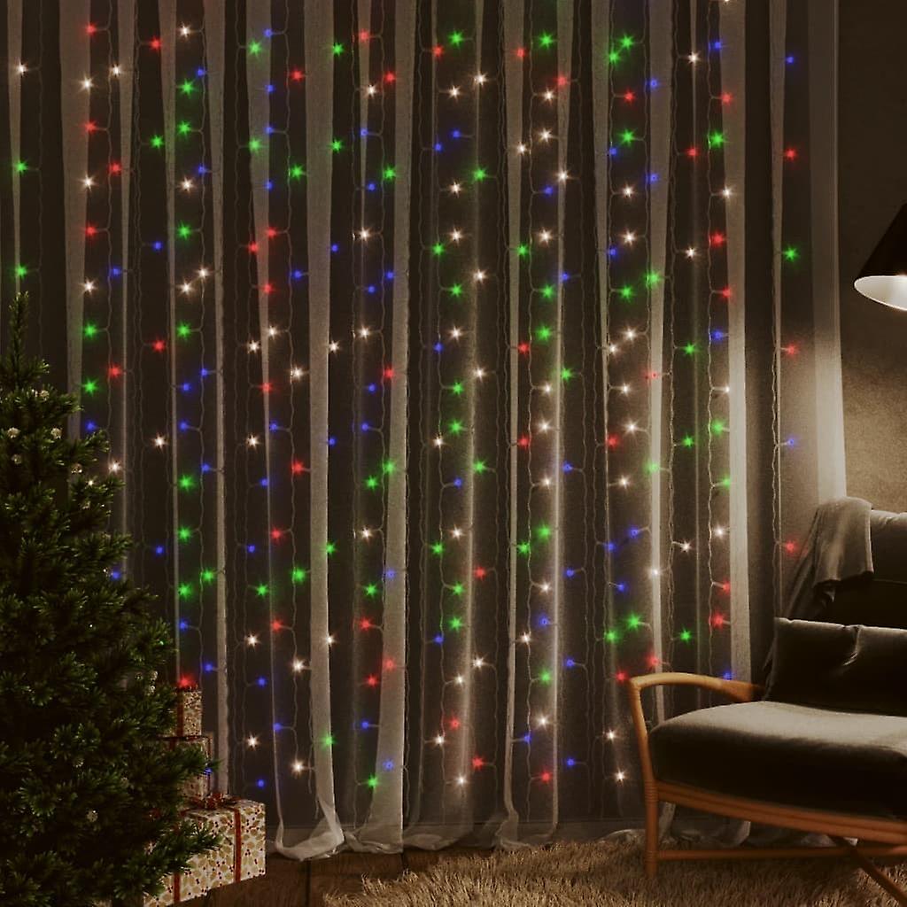 Vidaxl Led Curtain Fairy Lights 9.8'x9.8' 300 Led Colorful 8 Function