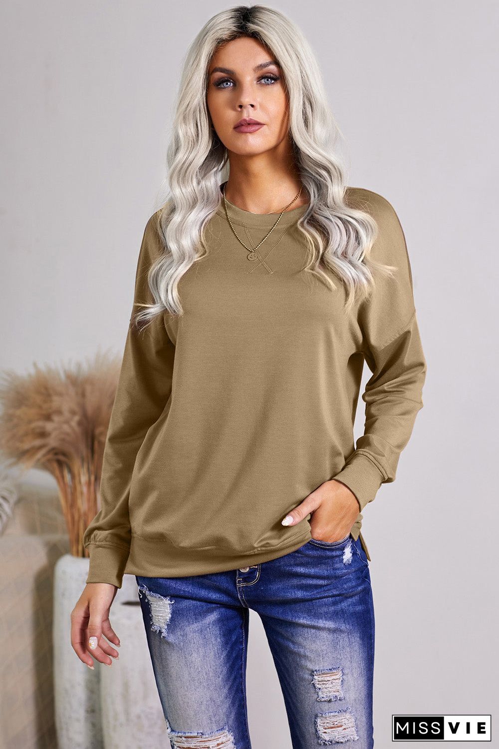 Crew Neck Long Sleeve Sweatshirt