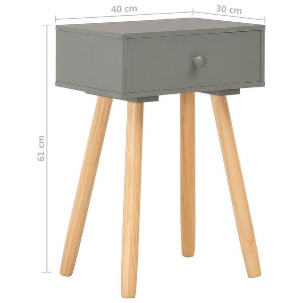 vidaXL Bedside Tables 2 pcs Gray Solid Pinewood