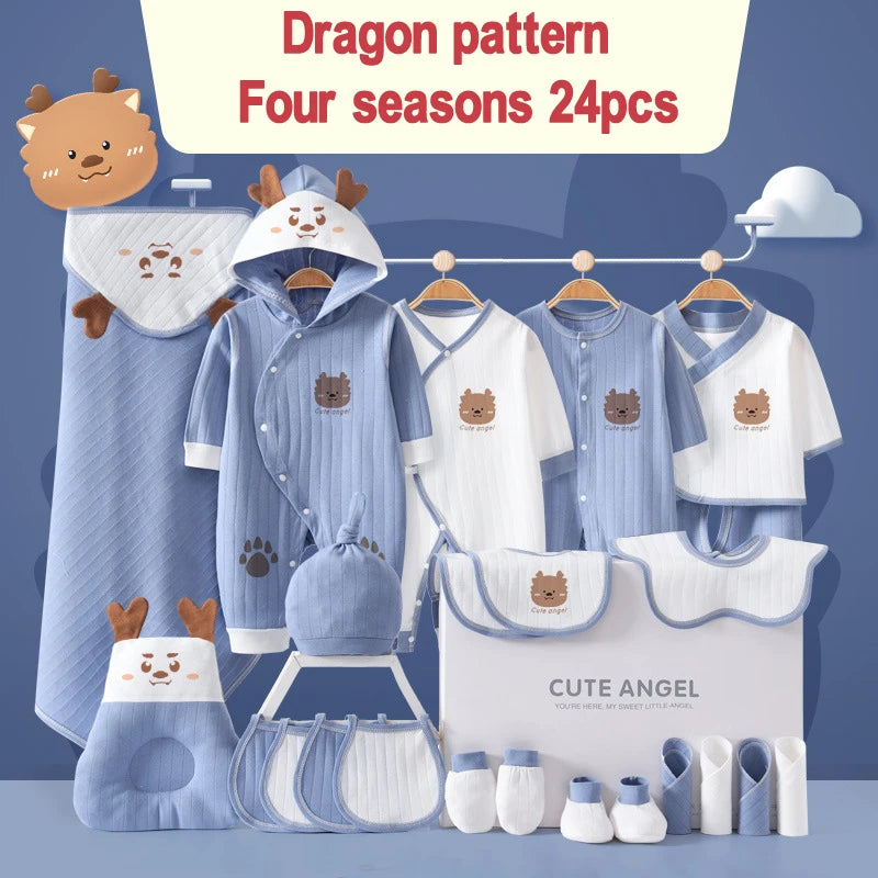 22/24/26 Pieces/0-3Months Newborn Baby Clothing 100% Cotton Kids Clothes Suit Unisex Infant Boys Girls Rabbit Clothing Set