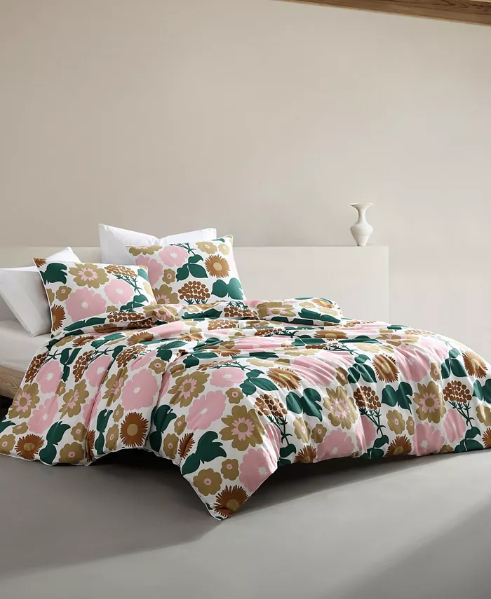 Marimekko Pieni Kukkatori Cotton 3 Piece Duvet Cover Set， Full Queen