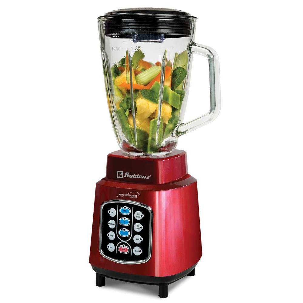 Koblenz Kitchen Magic Collection 50 oz. 10-Speed Red Easy Touch Blender LKM-8510 EVR