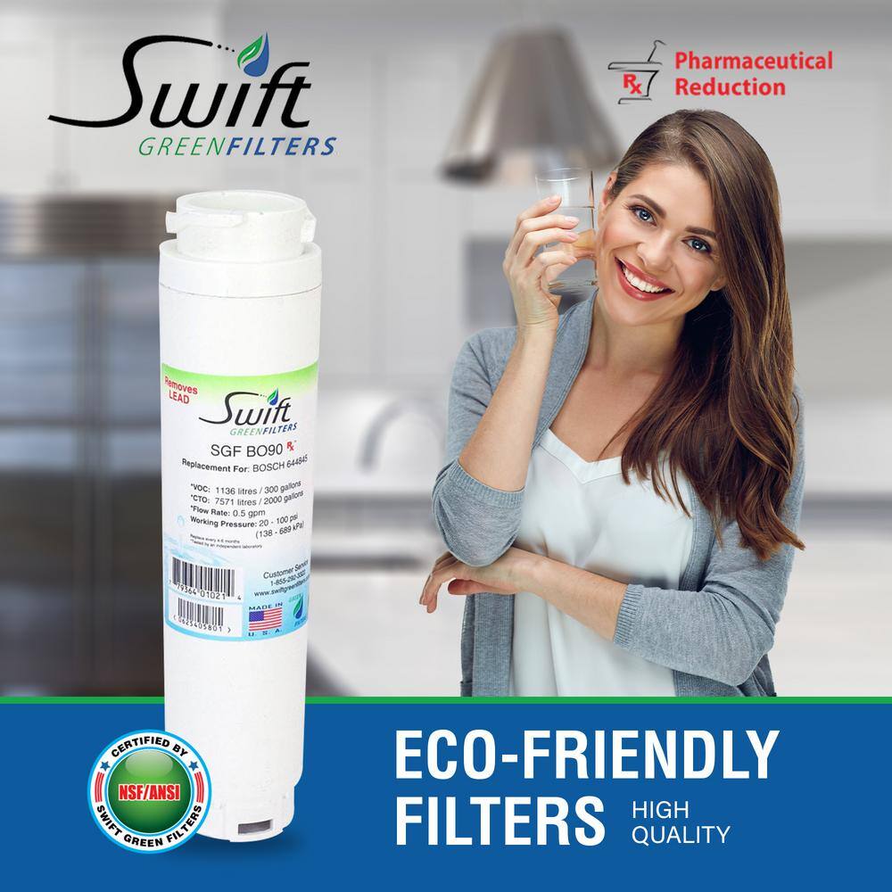 Swift Green Filters Compatible Pharmaceuticals Refrigerator Water Filter for 644845740570 (3-Pack) SGF-BO90 Rx-3Pack