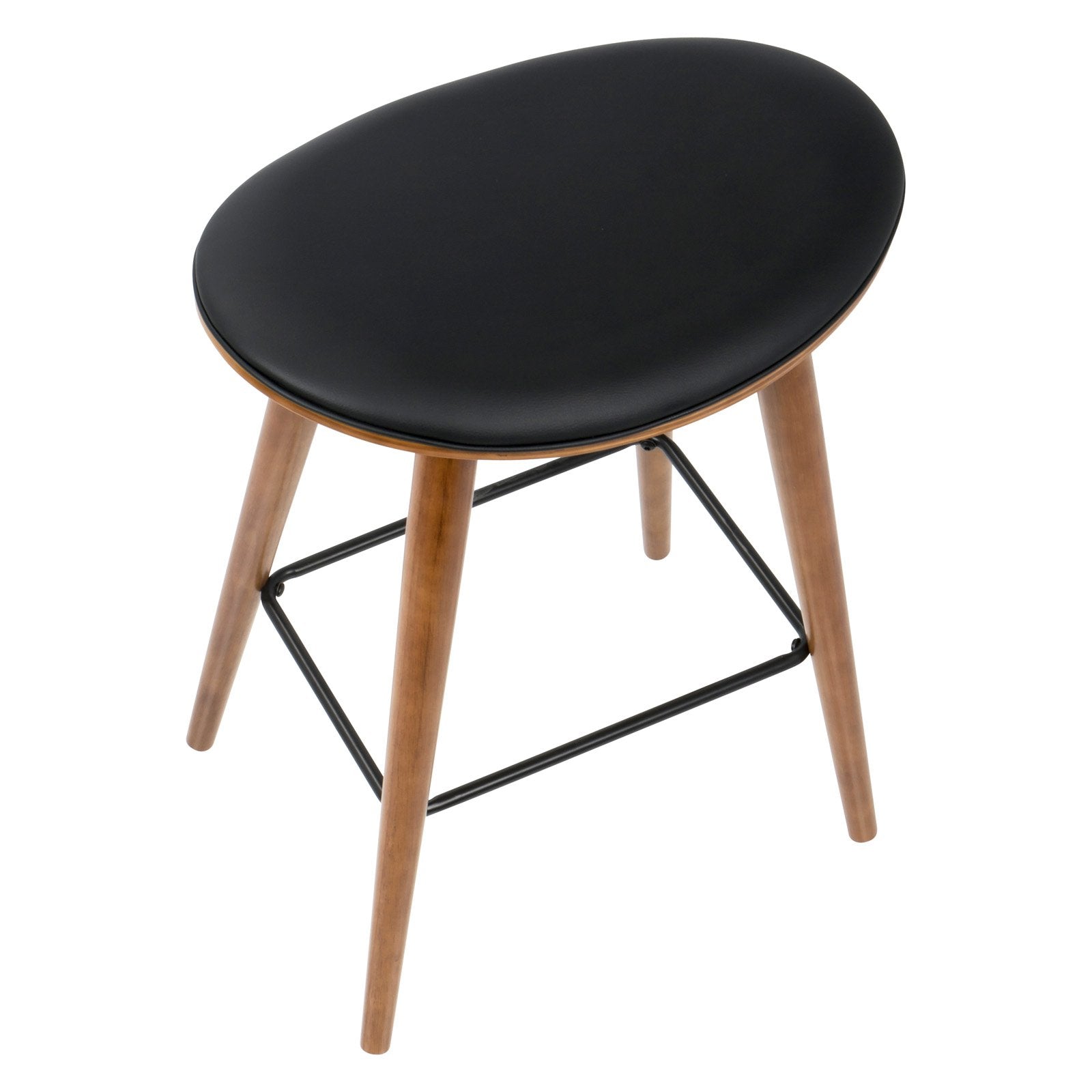 LumiSource Saddle 25.75 in. Mid-Century Modern Counter Stool - Set of 2