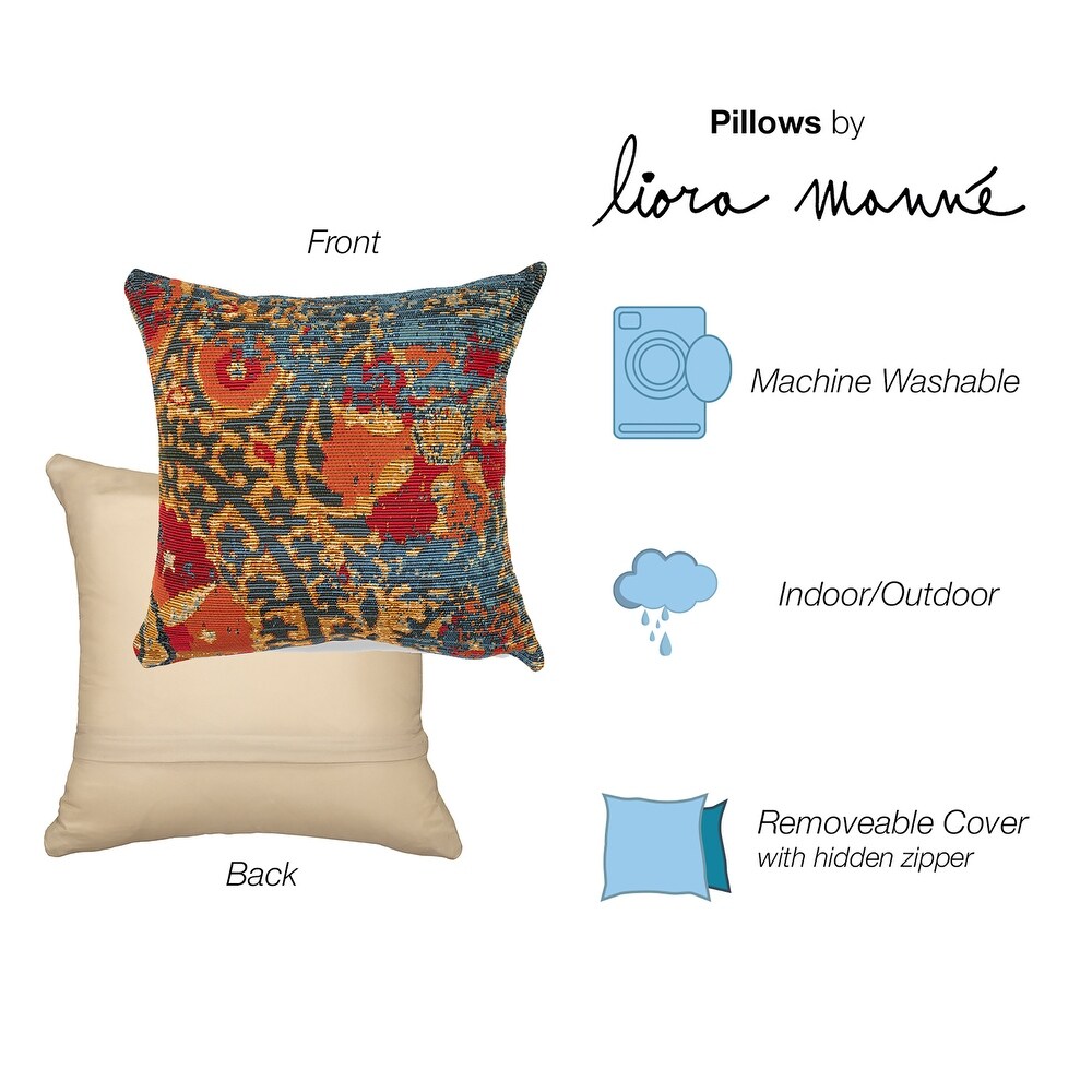 Liora Manne Marina Suzanie Indoor/Outdoor Pillow Blue