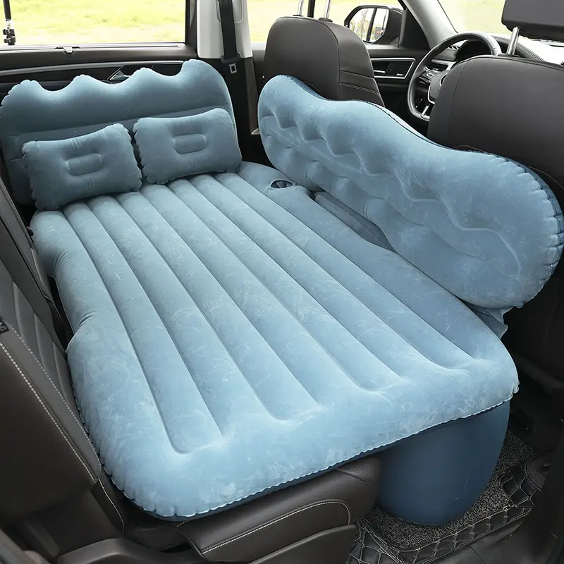 Wholesale Car Mattresses Portable Flocking Cushion With Pump Inflatable Air Bed For SUV Car