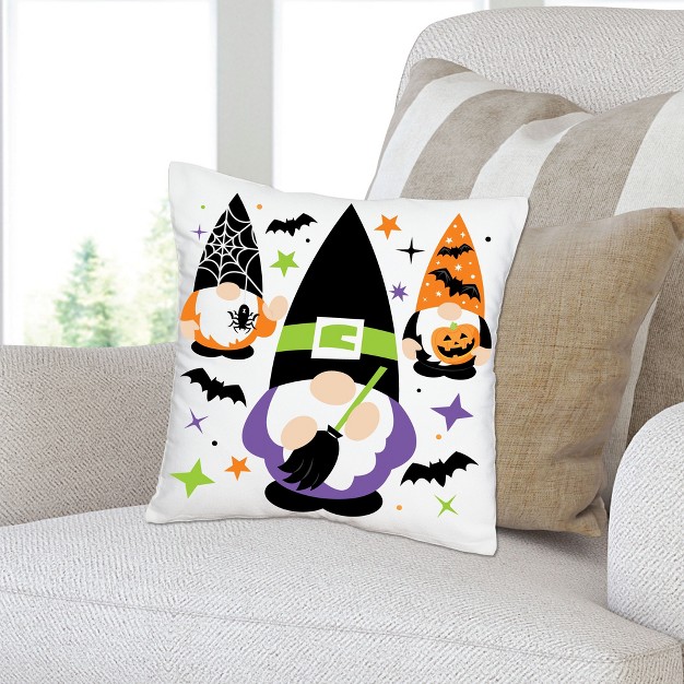 Big Dot Of Happiness Halloween Gnomes Spooky Fall Party Home Decorative Canvas Cushion Case Throw Pillow Cover 16 X 16 Inches