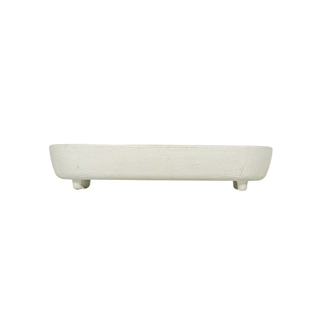 Distressed Ball Footed Vanity Tray White Cast Iron By Foreside Home amp Garden