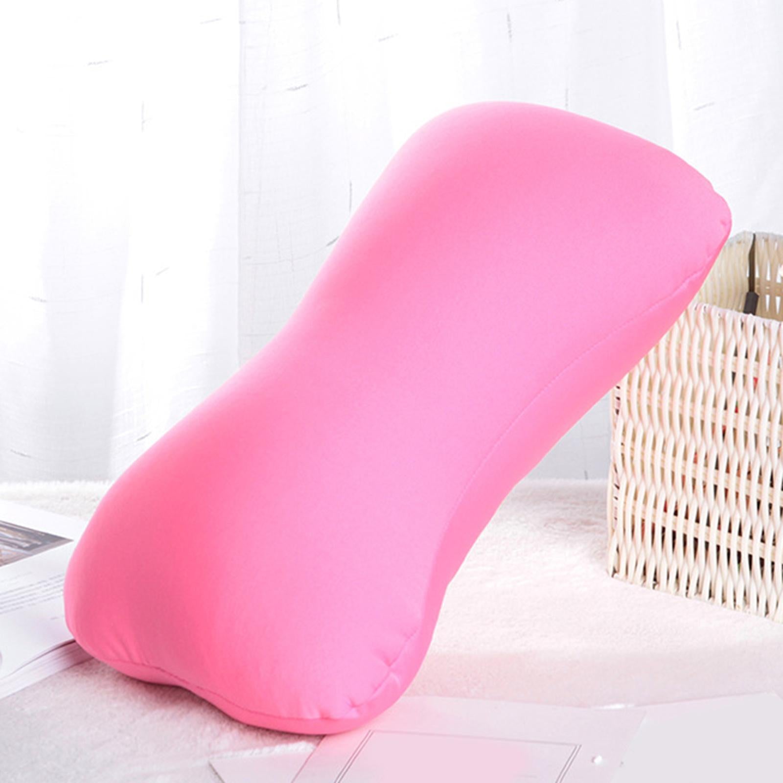 Microbead Back Cushion Neck Support Roll Pillow , 38x20cm Pink