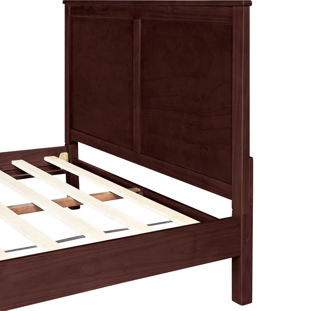 Winston Wooden Platform Bed with Paneled Headboard