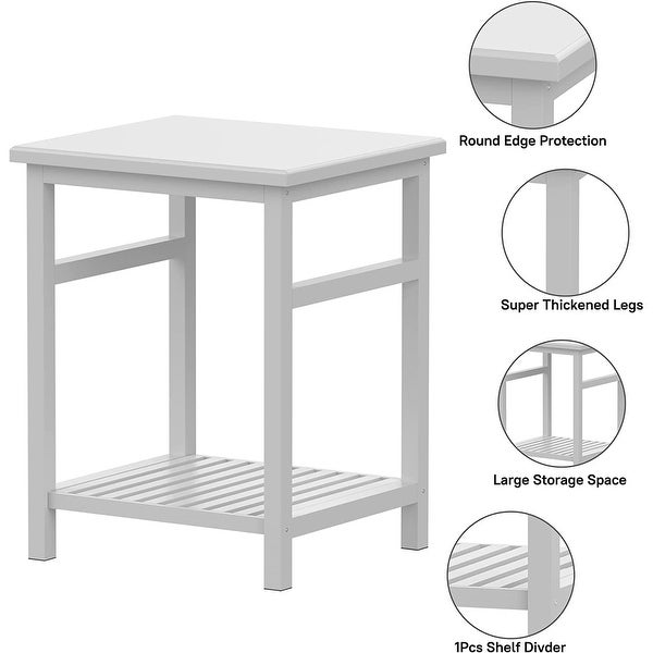 Modern Bamboo 2-Tier End Table/Side Table/Nightstand