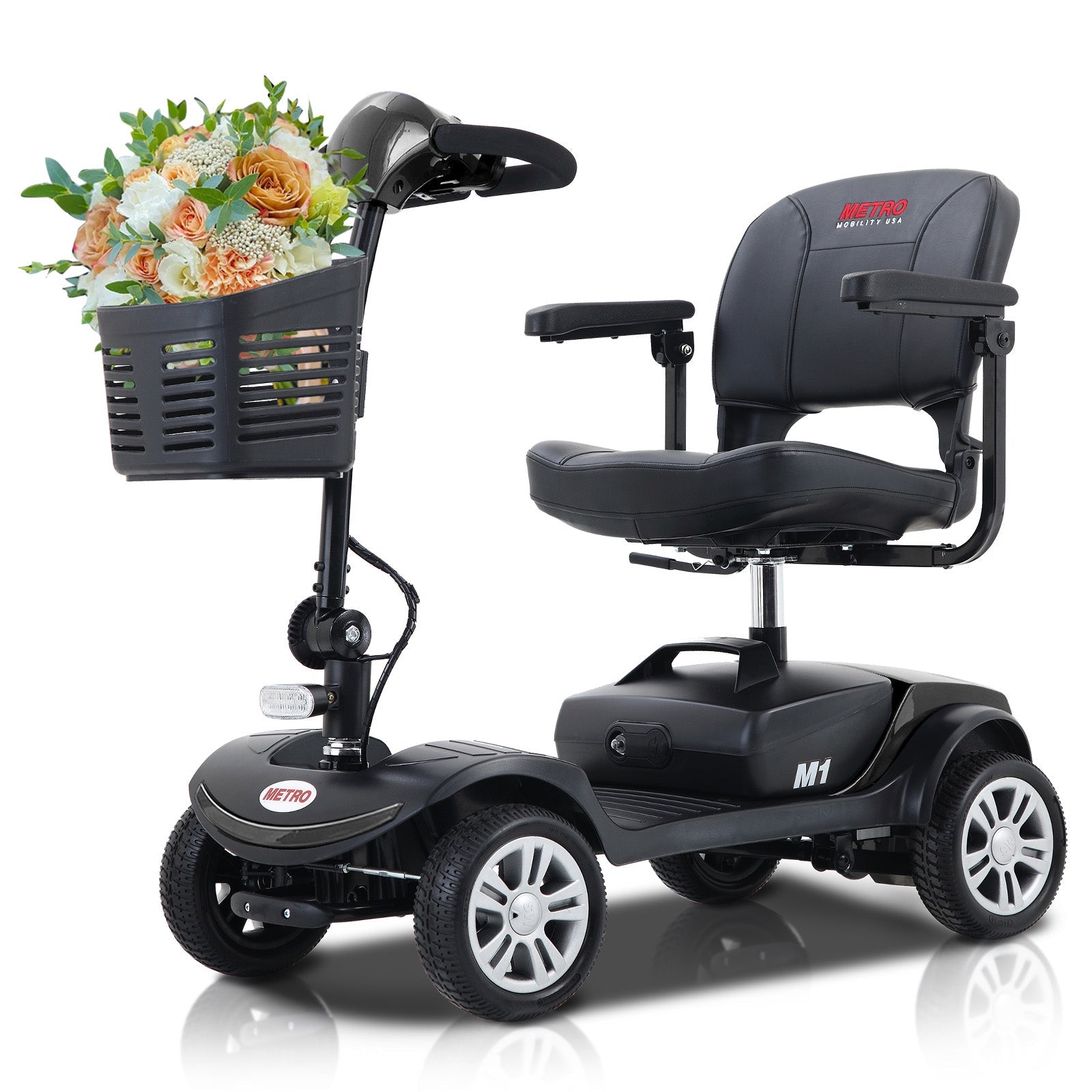 4 Wheel Folding Electric Mobility Scooter for Seniors Grey