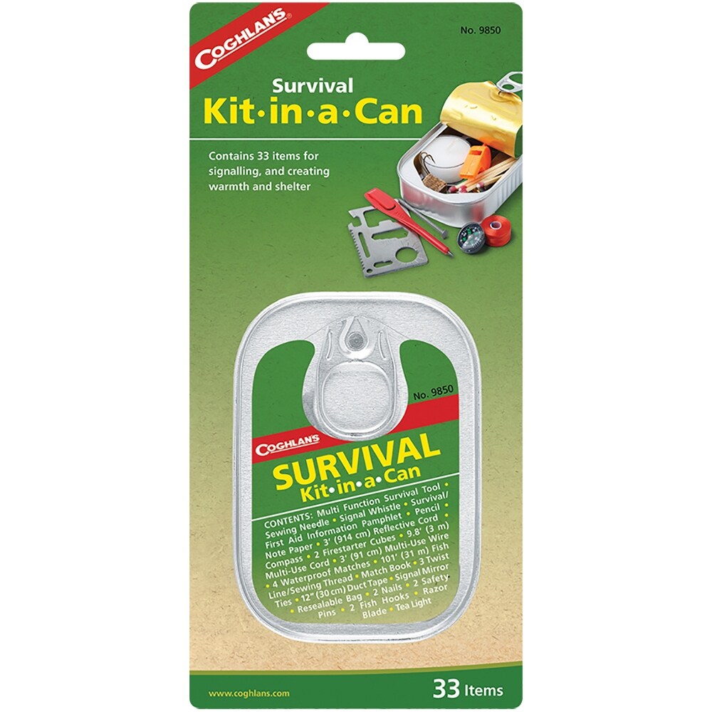 Coghlan's Outdoor Survival Kit In A Can   Stainless Steel   One Size Fits Most