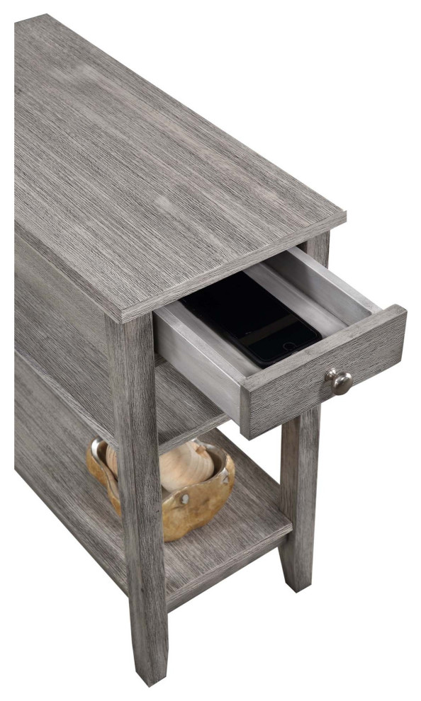 American Heritage 1 Drawer Chairside End Table With Shelves   Farmhouse   Side Tables And End Tables   by VirVentures  Houzz