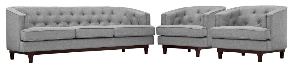 Light Gray Coast Living Room Set Set of 3   Midcentury   Living Room Furniture Sets   by ShopFreely  Houzz