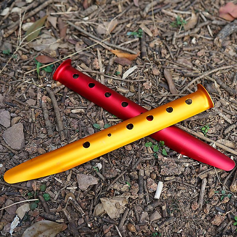 Aluminum Alloy Tent Pegs Snow Sand U-shaped Tent Nails Outdoor Camping Hiking Beach Party Supplies，yellow