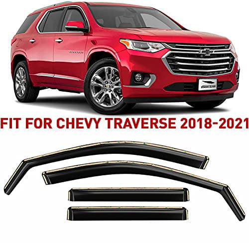 Voron Glass in-Channel Extra Durable Rain Guards for Chevrolet (Chevy) Traverse 2018-2022， Window Deflectors， Vent Window Visors， 4 Pieces - 220118