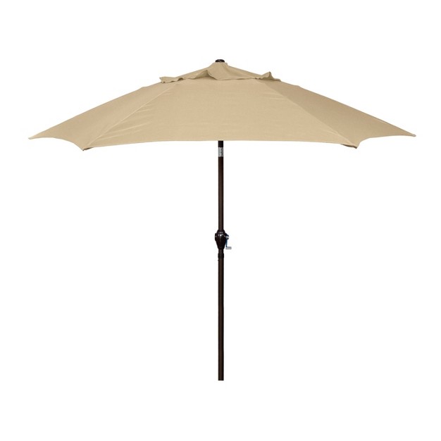 9 x27 X 9 x27 Aluminum Market Patio Umbrella With Crank Lift And Push Button Tilt Antique Beige Astella