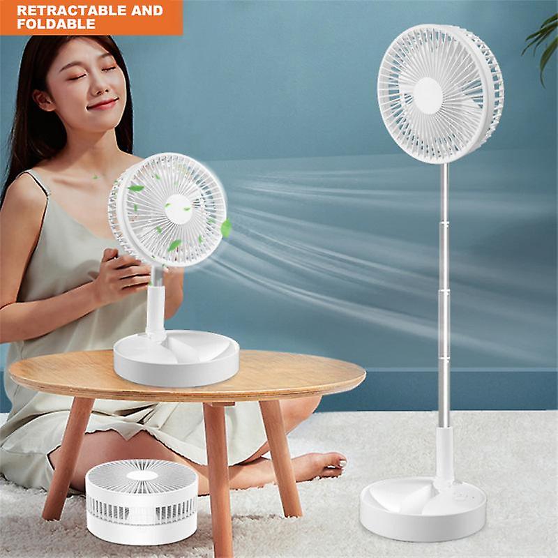 Portable Fan Rechargeable Mini Folding Telescopic Floor Low Noise 7200mah Electric Fan Cooling